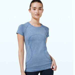 Lululemon Swiftly Tech Short Sleeve 2.0 Shine Regatta Blue Size 4